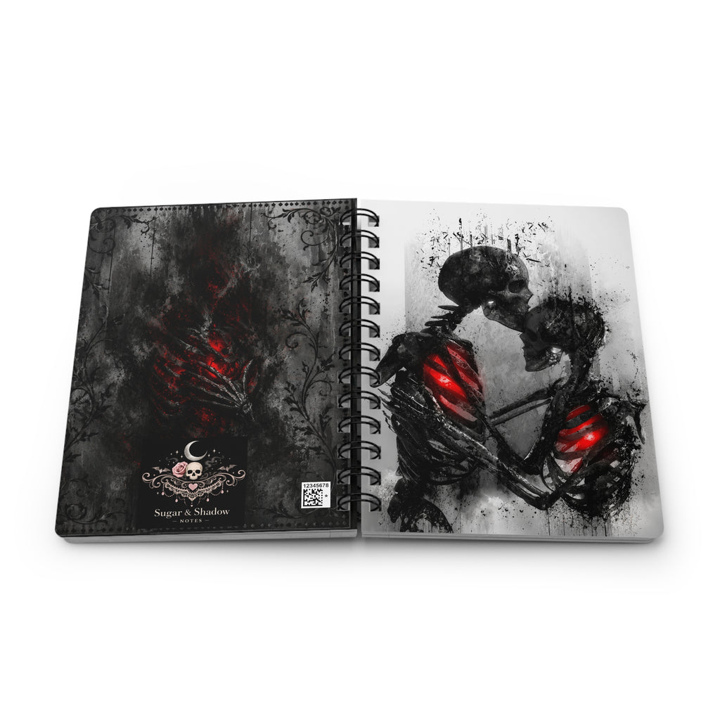 Eternal Love Skeleton Journal | Gothic Dark Romance Notebook | Red Heart Aesthetic