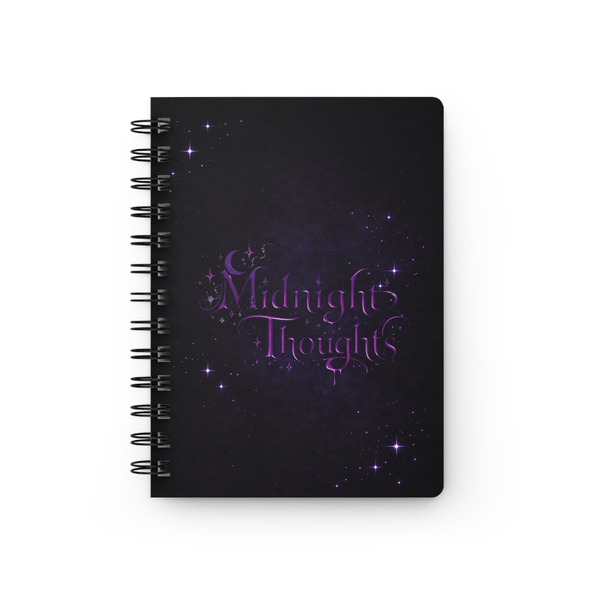 Midnight Thoughts Spiral Bound Journal | Starry Night Purple Cover
