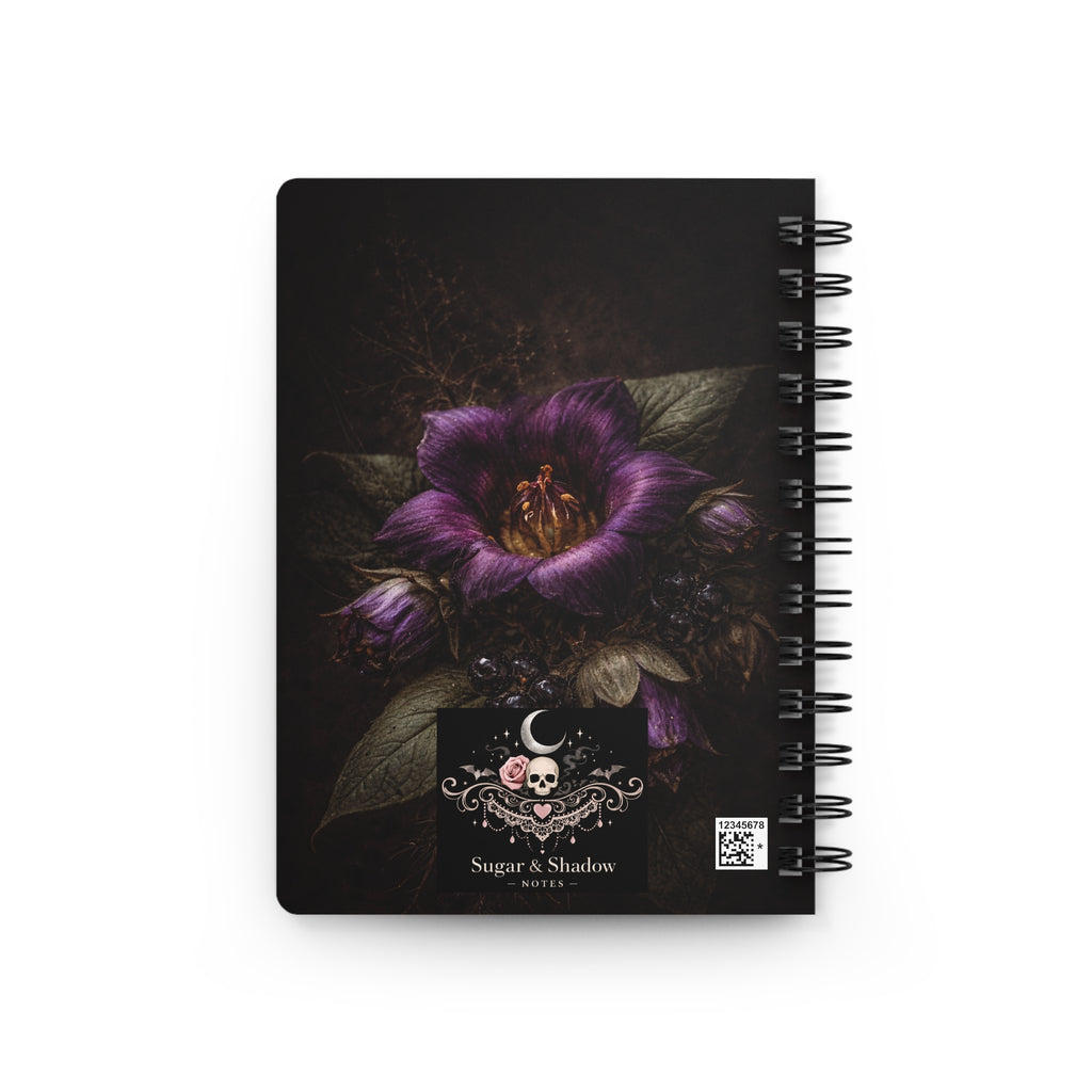 Black Widow Poison Garden Notebook | Gothic Dark Floral Journal | Witchy Aesthetic, Dark Romance, Spider Art Spiral Notebook