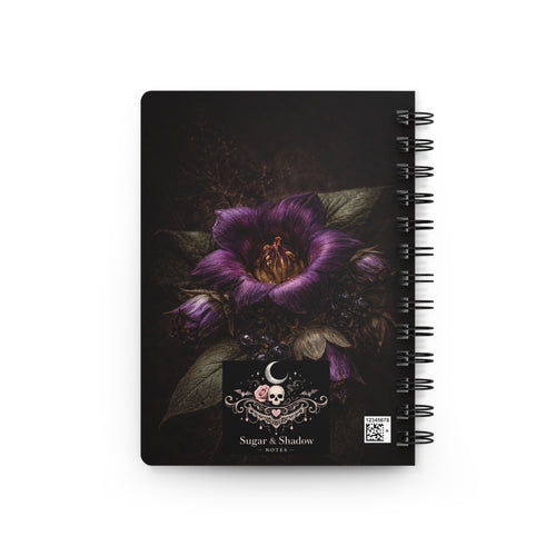 Black Widow Poison Garden Notebook | Gothic Dark Floral Journal | Witchy Aesthetic, Dark Romance, Spider Art Spiral Notebook