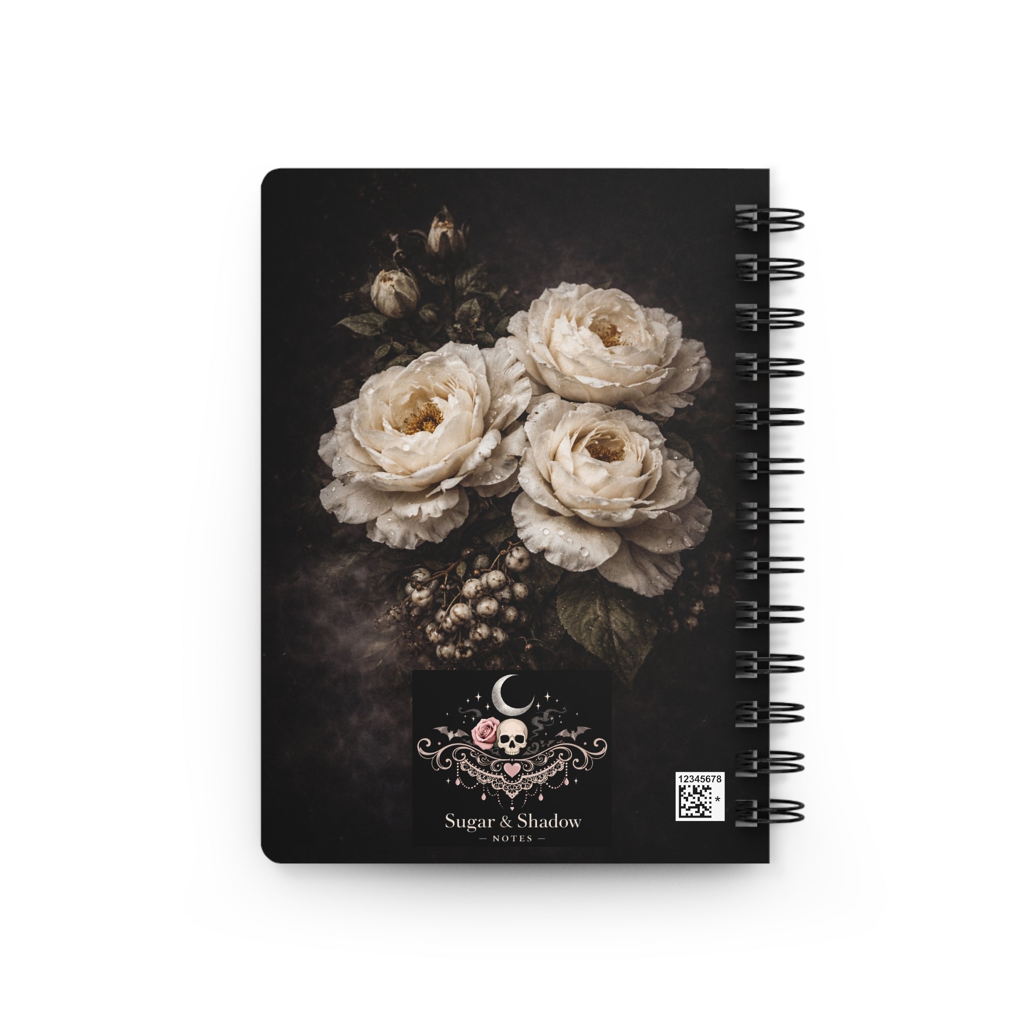 Nocturne Bloom Skull Moth Journal | Dark Floral Gothic Notebook | Vintage Rose Aesthetic