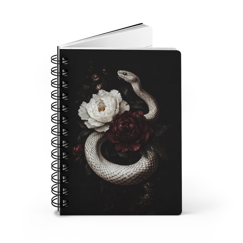 Gothic Snake & Dark Floral Notebook | Poison Garden Aesthetic Journal | Dark Romance, Witchy, Moody Art Spiral Notebook
