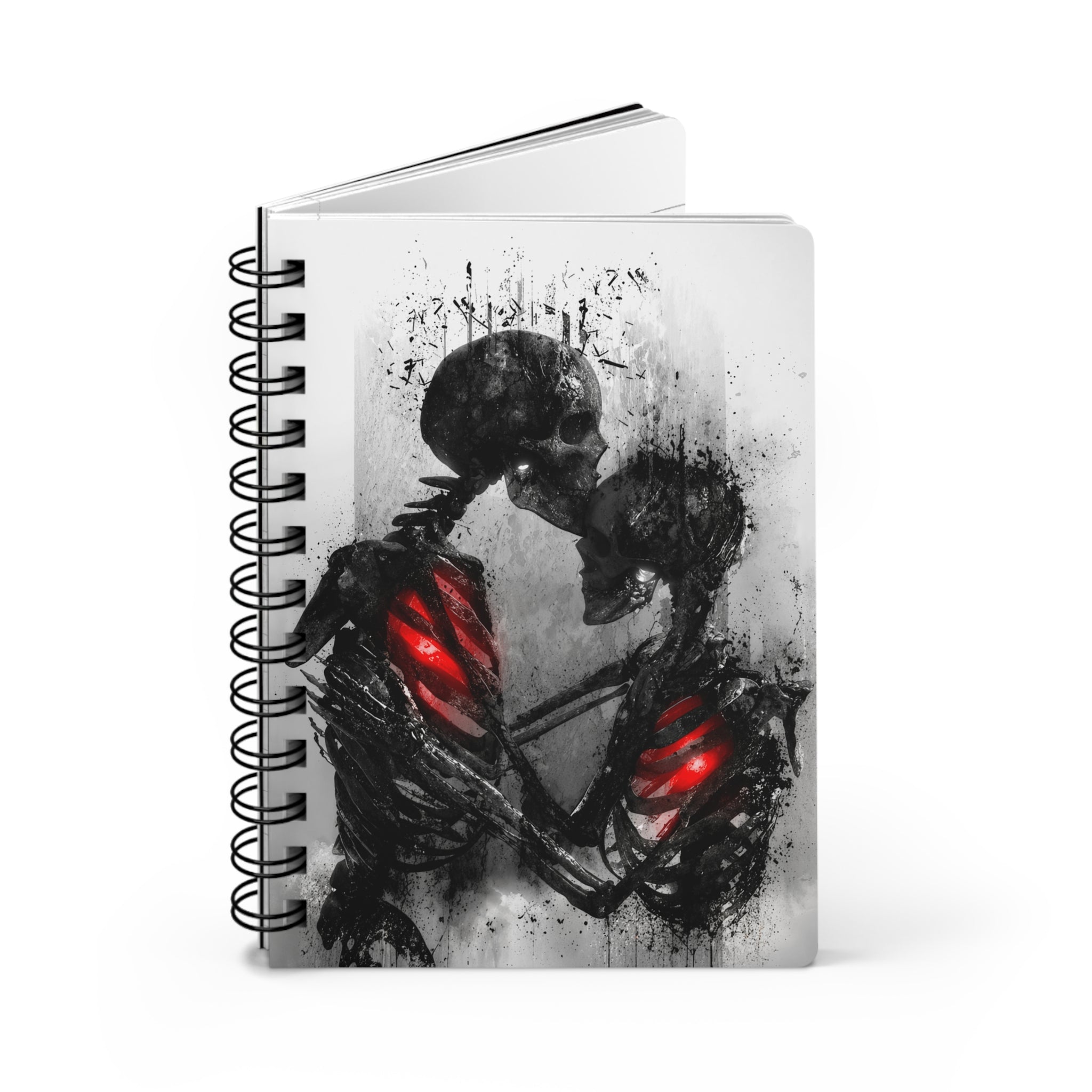 Eternal Love Skeleton Journal | Gothic Dark Romance Notebook | Red Heart Aesthetic