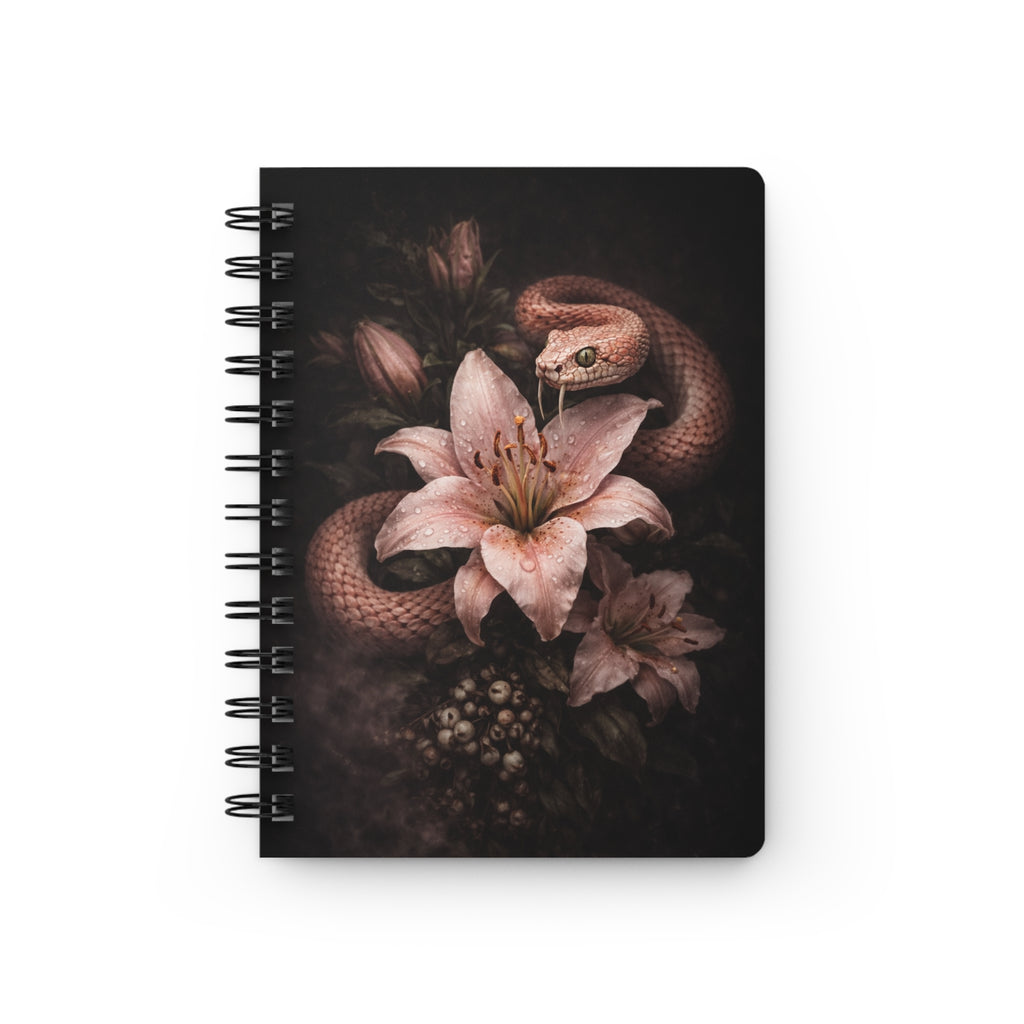 Serpent Bloom Journal | Snake & Lily Dark Floral Notebook | Gothic Aesthetic