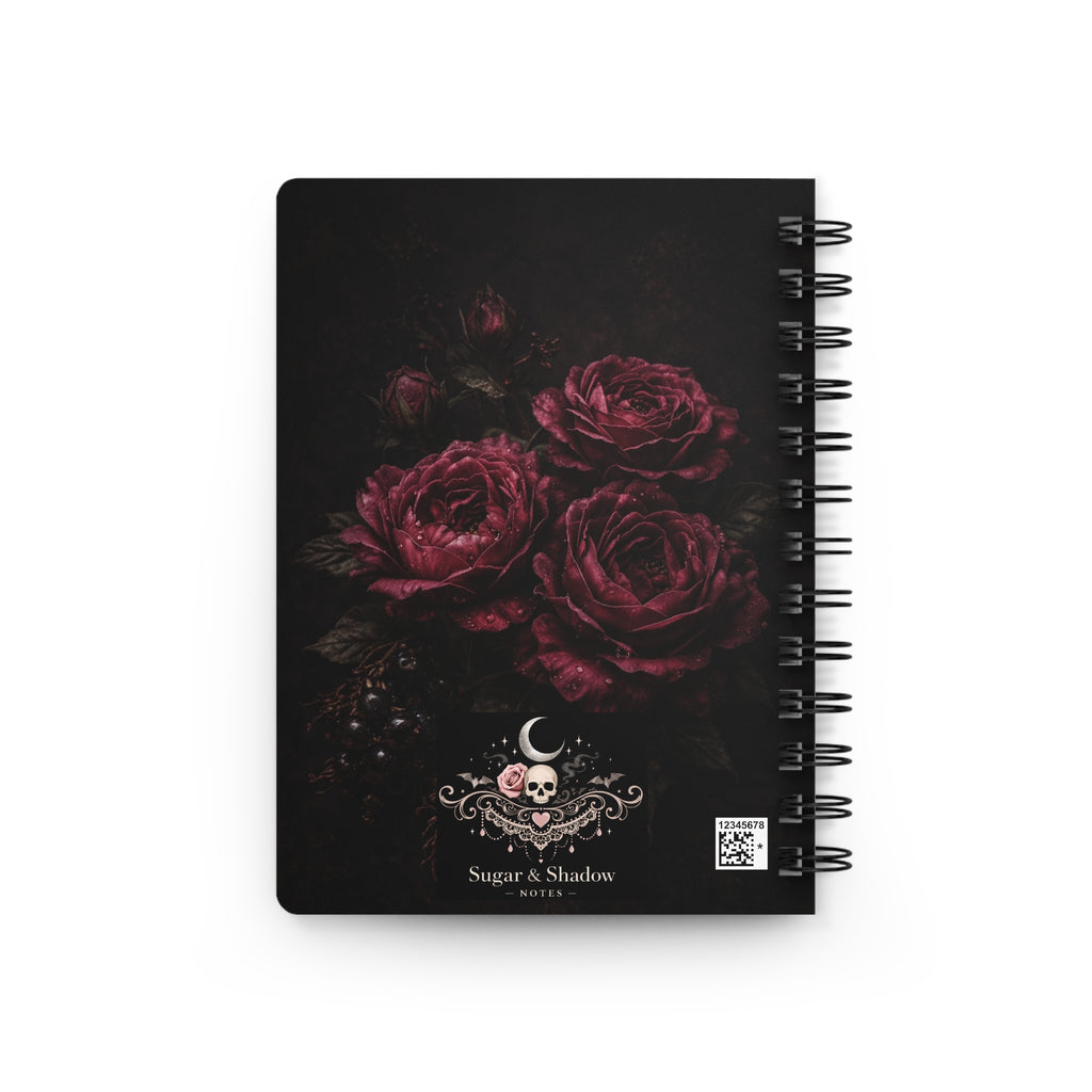 Scorpion Poison Garden Notebook | Gothic Dark Floral Journal | Dark Romance, Witchy Aesthetic, Burgundy Roses Spiral Notebook