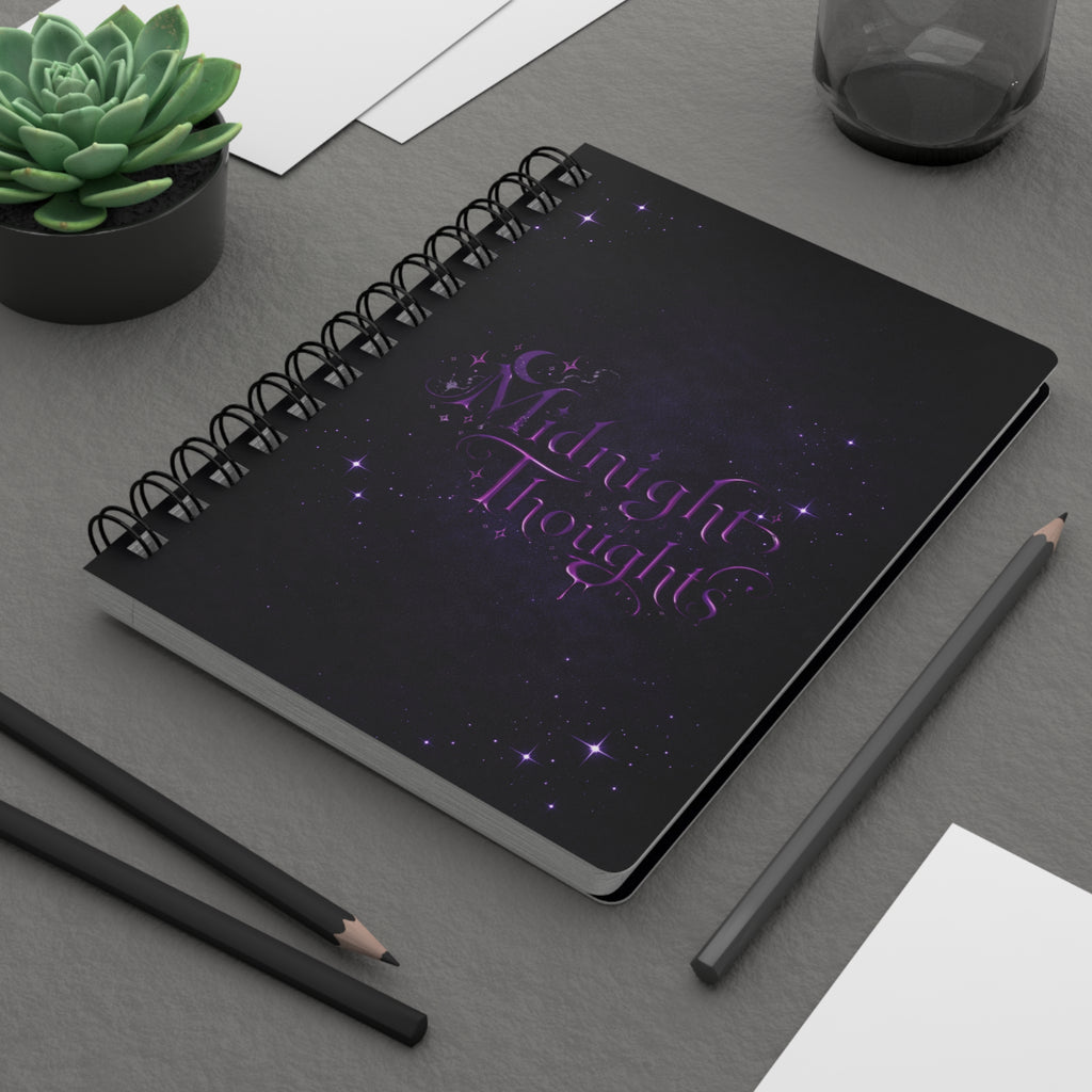 Midnight Thoughts Spiral Bound Journal | Starry Night Purple Cover